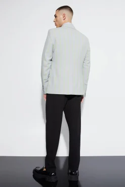 boohooMAN Veste de costume slim à simple boutonnage et grandes rayures<Homme Costumes Et Tenues Formelles