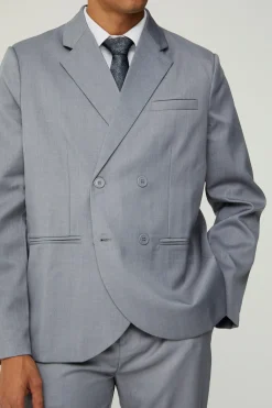 boohooMAN Veste de costume texturée à double boutonnage<Homme Costumes Et Tenues Formelles