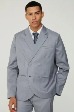 boohooMAN Veste de costume texturée à double boutonnage<Homme Costumes Et Tenues Formelles