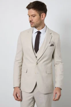 Veste de Costume Texturée Neutre Coupe Ajustée