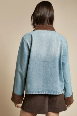 boohoo Veste de grange en denim<Femme Manteaux Et Vestes D’Automne|Denim