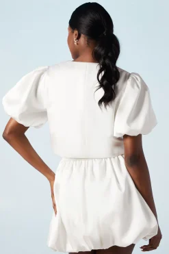 Veste de Mariée à Manches Bouffantes avec Détails Nœuds