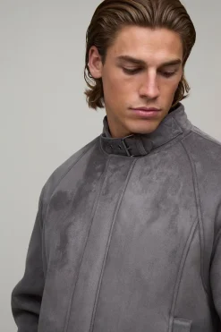 Veste De Motard Ajustement Regular En Synthétique Avec Col À Boucle