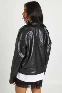 Veste de motard doublée de fourrure