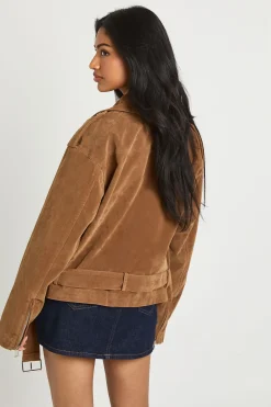 Veste de motard oversize au look vintage en synthétique