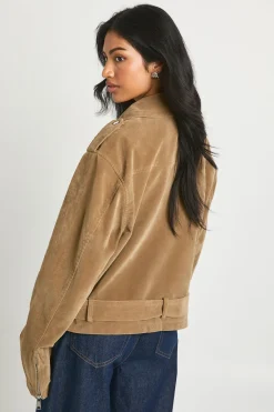 Veste de motard oversize effet suédé