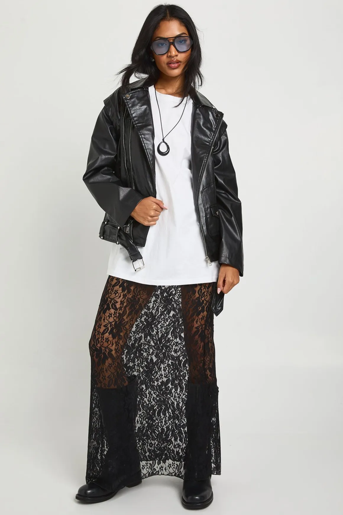 Veste de motard oversize 2-en-1