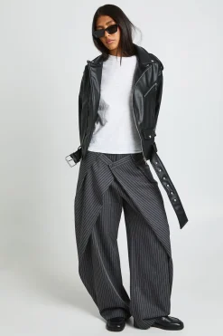 Veste De Motard Oversize Grande Taille En Synthétiquecuir