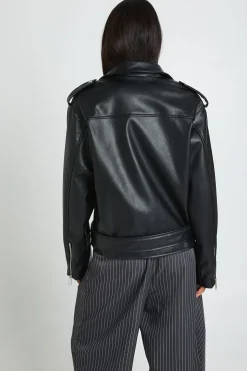 Veste De Motard Oversize Grande Taille En Synthétiquecuir