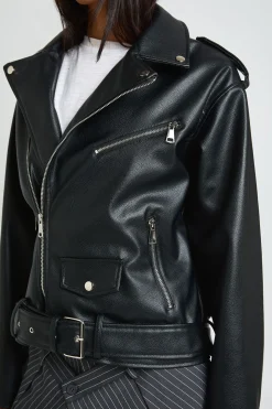 Veste De Motard Oversize Grande Taille En Synthétiquecuir