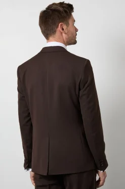 Veste De Smoking Ajustée Chocolat À Col Châle