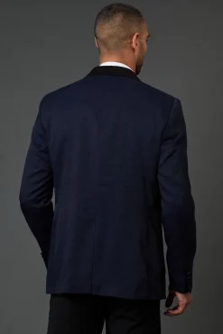 Burton Veste de Smoking Ajustée à Col Châle Jacquard Marine<Homme Costumes Et Tenues Formelles