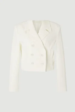 Veste de Smoking Ajustée Croisée Sur Mesure
