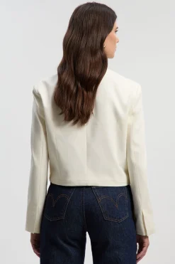 Veste de Smoking Ajustée Croisée Sur Mesure