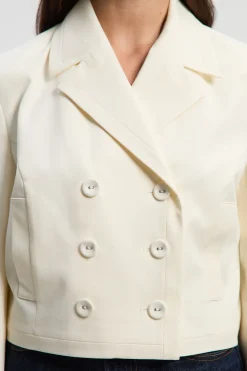 Veste de Smoking Ajustée Croisée Sur Mesure