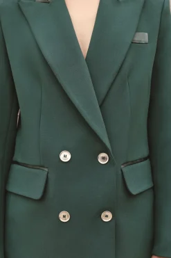 Veste De Smoking Ajustée En Mélange Stretch Et Satin Compact