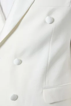 Veste de Smoking Blanche à Double Boutonnage