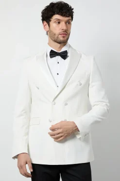 Veste de Smoking Blanche à Double Boutonnage