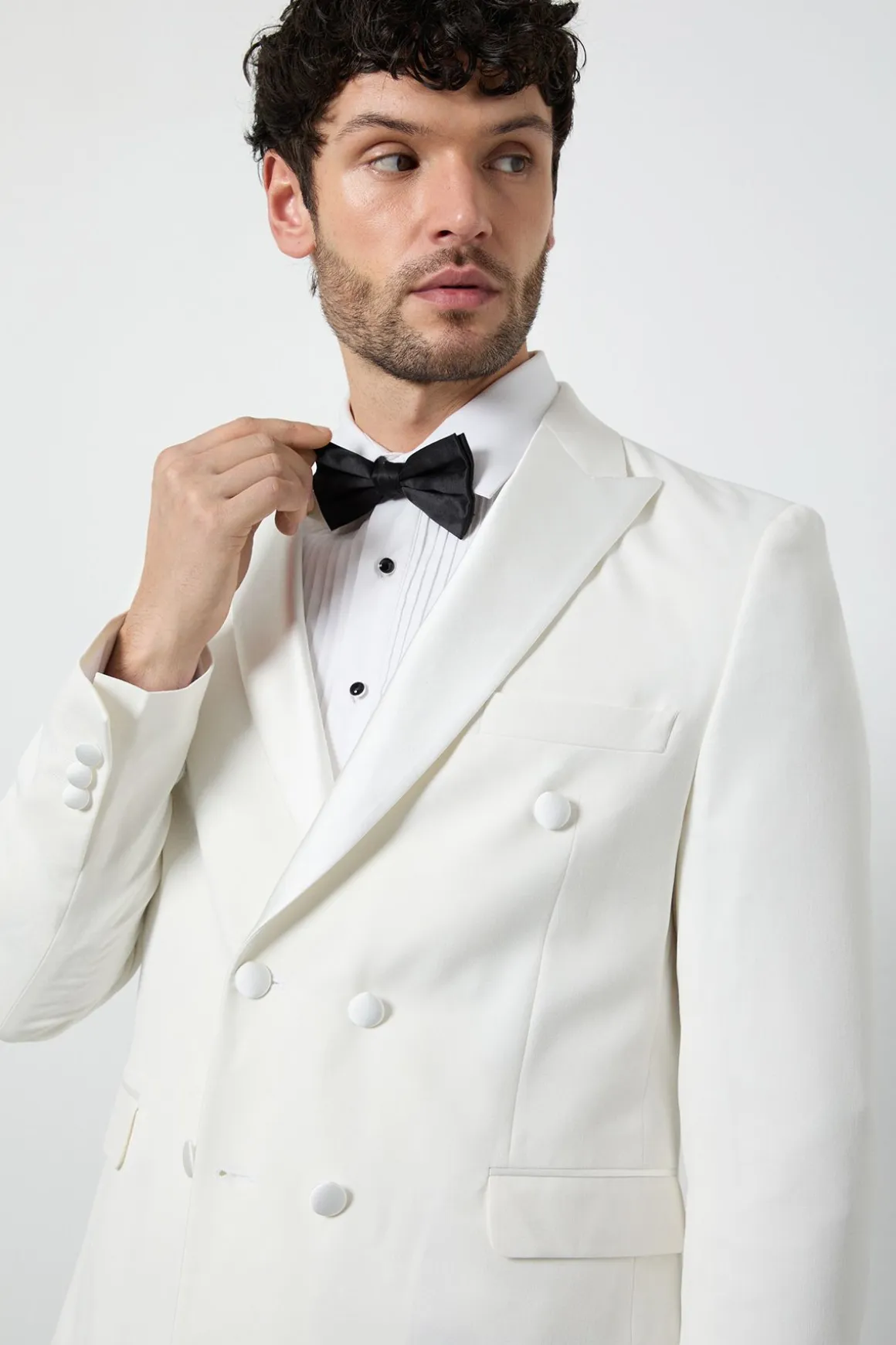 Veste de Smoking Blanche à Double Boutonnage