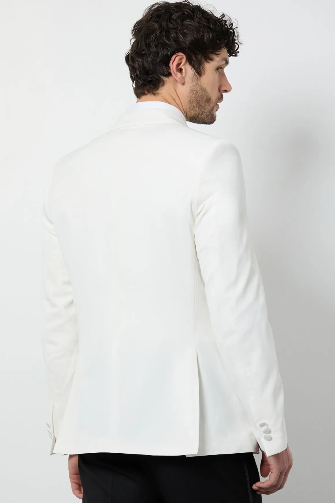 Veste de Smoking Blanche à Double Boutonnage