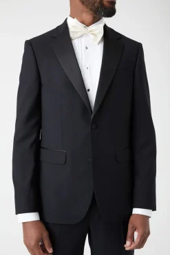 Veste de Smoking Coupe Ajustée Noire