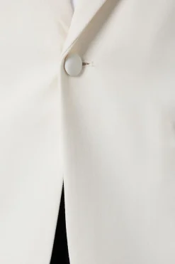 Veste De Smoking Ivoire Col Châle Coupe Ajustée