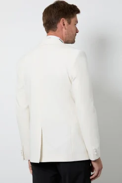 Veste De Smoking Ivoire Col Châle Coupe Ajustée