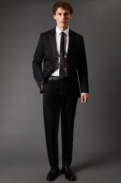 Veste de Smoking Noir Coupe Ajustée