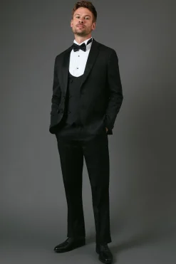 Veste de Smoking Noire Coupe Ajustée