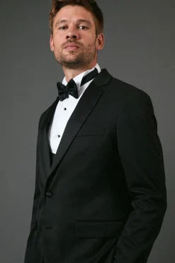 Veste de Smoking Noire Coupe Ajustée