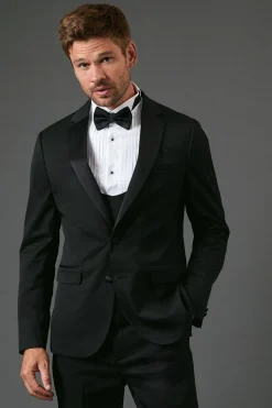 Veste de Smoking Noire Coupe Ajustée