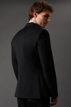 Veste de Smoking Noire à Double Boutonnage