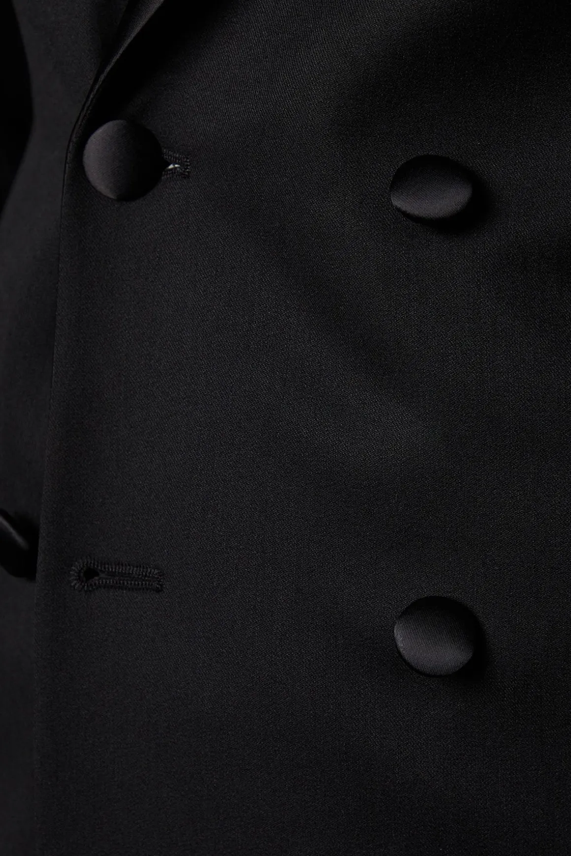Veste de Smoking Noire à Double Boutonnage