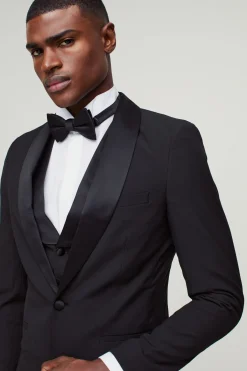 boohooMAN Veste de smoking skinny monocroisée<Homme Costumes Et Tenues Formelles
