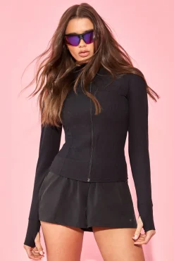 Veste de Sport à Casynthétiqueche DSGN Studio Ultra Sculpt Côtelée avec Fermeture Éclair