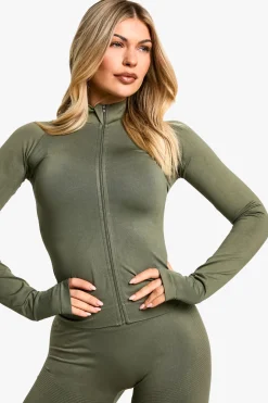 Veste de sport Premium Sculpt sans couture à fermeture éclair