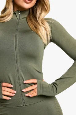 Veste de sport Premium Sculpt sans couture à fermeture éclair