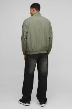 boohooMAN Veste de survêtement en nylon à coupe régulière, avec panneaux en satin et manches froncées<Homme Manteaux Et Vestes
