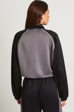 Veste de survêtement en tricot à panneaux contrastés
