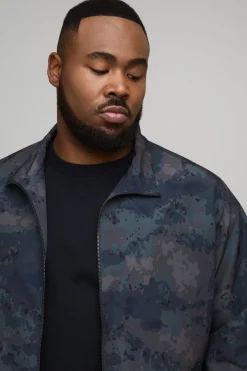 Veste De Survêtement Grande Taille Col Montant Ripstop Camouflage