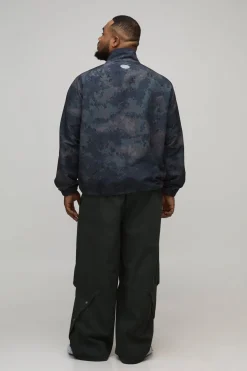 Veste De Survêtement Grande Taille Col Montant Ripstop Camouflage