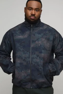 Veste De Survêtement Grande Taille Col Montant Ripstop Camouflage