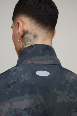 Veste De Survêtement Haute À Col Montant En Ripstop Camouflage