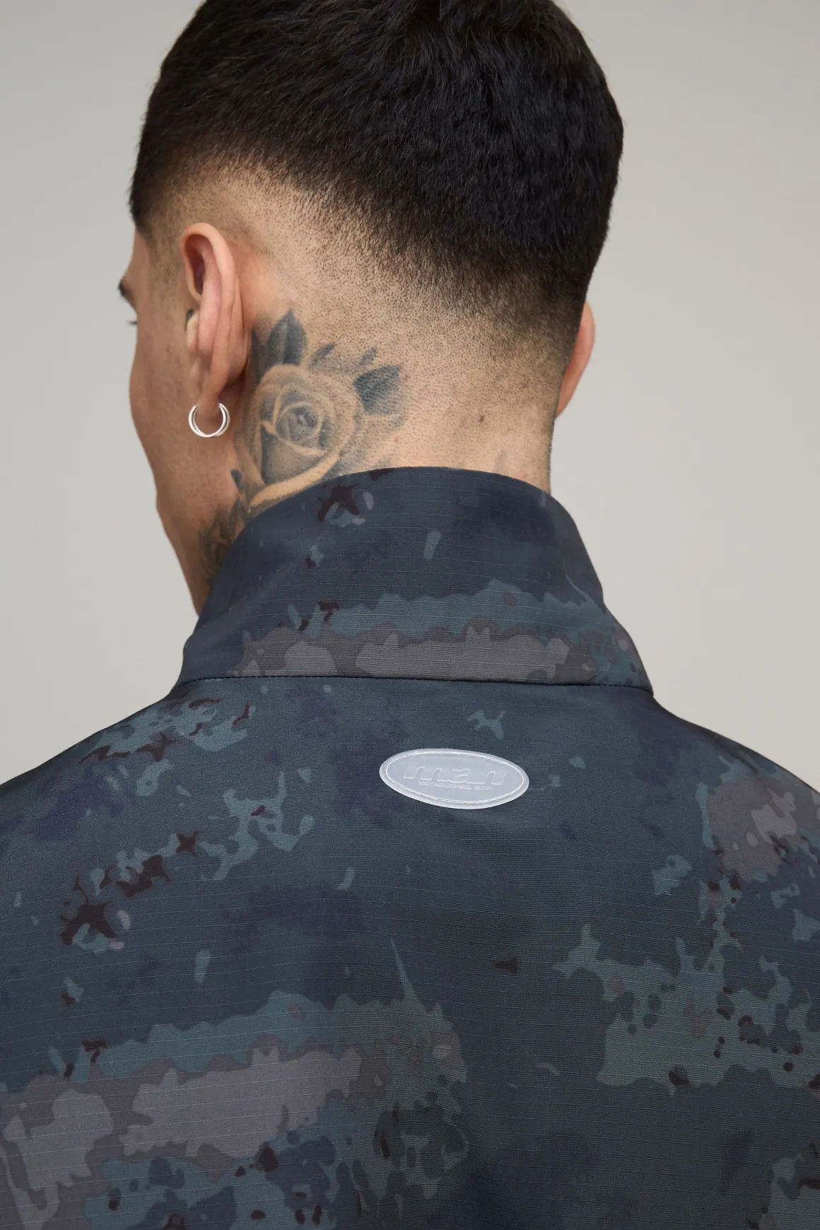 Veste De Survêtement Haute À Col Montant En Ripstop Camouflage