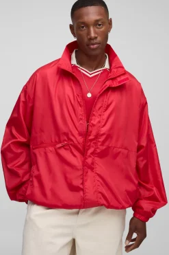 Veste de survêtement oversize à col tunnel haute brillance