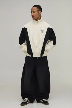 Veste De Survêtement Oversize À Col Cheminée Avec Écusson Circa 98 Et Blocs De Couleurs