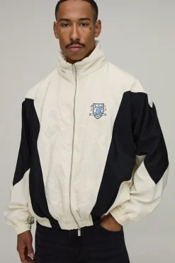 Veste De Survêtement Oversize À Col Cheminée Avec Écusson Circa 98 Et Blocs De Couleurs