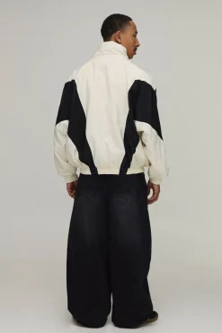 Veste De Survêtement Oversize À Col Cheminée Avec Écusson Circa 98 Et Blocs De Couleurs