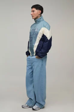 Veste De Survêtement Tall Oversize À Col Montant Avec Écusson Circa 98 Et Blocs De Couleur