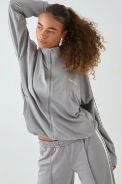 Veste de Survêtement Zippée DSGN Studio Tricot à Bandes Latérales